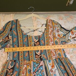 Vintage Umgee USA Boho Tiered Tunic Mini Dress Size Medium